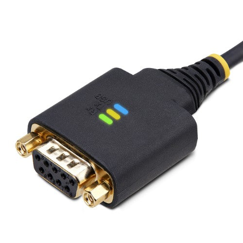 StarTech.com 6.6ft (2m) USB to Null Modem Serial Adapter Cable, COM Retention, FTDI, USB-A to DB9 RS232, Interchangeable DB9 Screws/Nuts, Windows/macOS/Linux