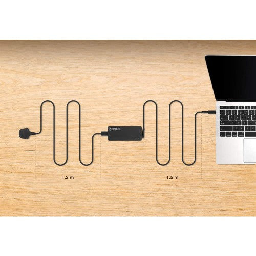 Manhattan Mains USB-C Laptop Charger 65W, AC (UK) to Type-C Power Adapter, Universal Voltage Compatible with Most Notebooks, Ideal as Second or Replacement Power Supply, Includes Detachable UK AC Power Cable and Built-in USB-C PD Cable, Black