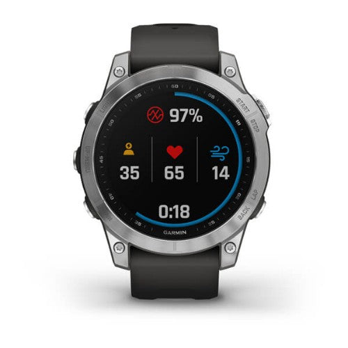 Garmin fenix 7 3.3 cm (1.3") MIP 47 mm Digital 260 x 260 pixels Touchscreen Silver Wi-Fi GPS (satellite)