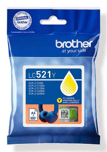 Brother LC-521Y Ink cartridge yellow, 500 pages ISO/IEC 19752 for Brother DCP-J 1260