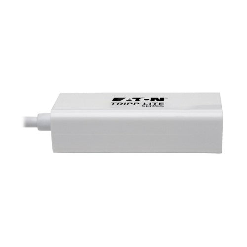 Tripp Lite U436-06N-GBW-RA USB-C to Gigabit Network Adapter with Right Angle USB-C, Thunderbolt 3 Compatibility - White