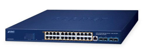 PLANET GS-4210-24UP4X network switch Managed L2/L4 Gigabit Ethernet (10/100/1000) Power over Ethernet (PoE) Blue