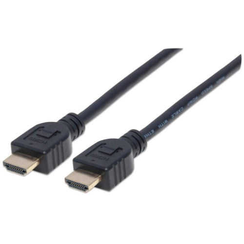 Manhattan HDMI 4K@60Hz Cable with Ethernet - CL3 rated, 1m, Suitable for In-Wall use, For ALL 4K & 1080p/HD uses - when upgrading now or have it ready for when you need it, Male to Male, Black, Ultra HD 4k x 2k, Lifetime Warranty, Premium High Speed
