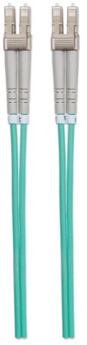 Intellinet Fiber Optic Patch Cable, OM3, LC/LC, 1m, Aqua, Duplex, Multimode, 50/125 µm, LSZH, Fibre, Lifetime Warranty