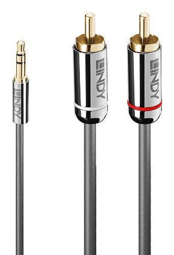 Lindy 1m 3.5mm to Phono Audio Cable, Cromo Line