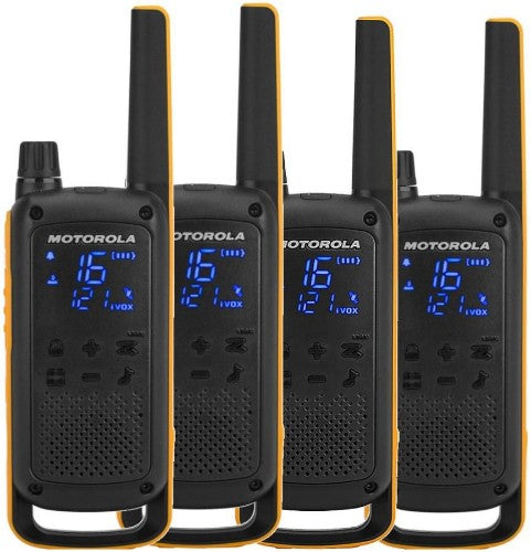 Motorola Talkabout T82 Extreme Quad Pack two-way radio 16 channels Black, Orange
