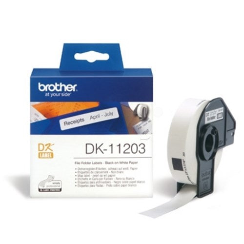 Brother DK-11203 DirectLabel Etikettes 17mm x 87mm 300 for Brother P-Touch QL/700/800/QL 12-102mm/QL 12-103.6mm