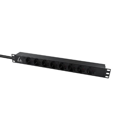 Lanview LVR-3MSCH-LIC-SCH8 power distribution unit (PDU) 8 AC outlet(s) 1U Black