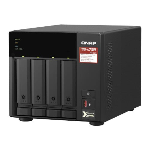 QNAP TS-473A NAS Tower Ryzen Embedded V1500B 8 GB DDR4 0 TB QNAP Turbo System Black