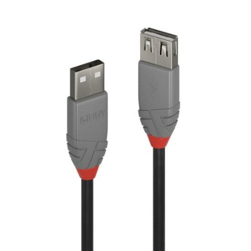 Lindy 0.5m USB 2.0 Type A Extension Cable, Anthra Line