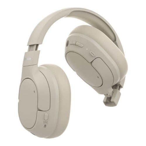 Belkin AUD008HQSA headphones/headset Wireless Head-band Calls/Music USB Type-C Bluetooth Sand