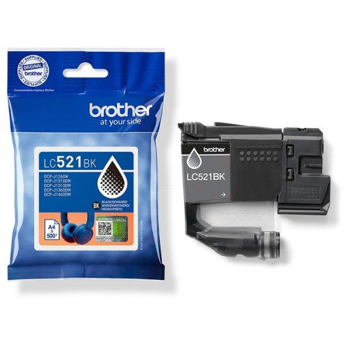 Brother LC-521BK Ink cartridge black, 500 pages ISO/IEC 19752 for Brother DCP-J 1260