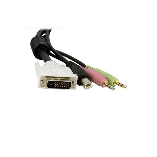 StarTech.com 15ft 4-in-1 USB Dual Link DVI-D KVM Switch Cable w/ Audio & Microphone