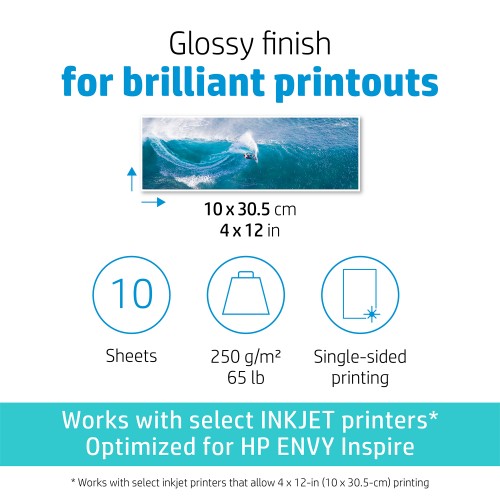 HP Advanced Photo Paper Glossy 65 lb 5 x 5 in. (127 x 127 mm) 20 sheets