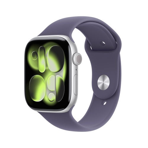 Apple Watch Series 11 GPS 46mm Silver Aluminium Case with Purple Fog Sport Band - S/M
