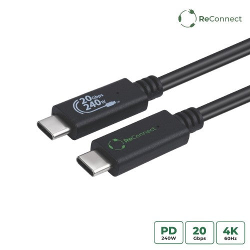 Microconnect ECO-USB3.2CC0.5 USB cable USB 3.2 Gen 2x2 0.5 m USB C Black