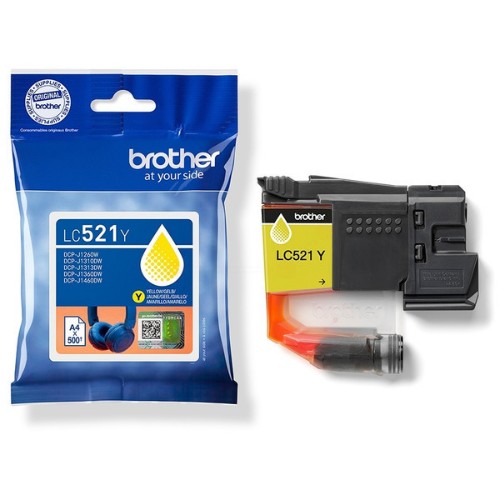 Brother LC-521Y Ink cartridge yellow, 500 pages ISO/IEC 19752 for Brother DCP-J 1260