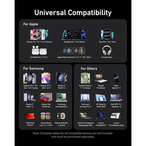 Anker Prime Laptop, Portable gaming console, Smartphone, Smartwatch, Tablet Grey AC Fast charging Indoor