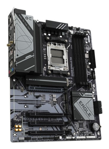 GIGABYTE B650 EAGLE AX Motherboard - AMD Ryzen 9000 Series CPUs, 12+2+2 Phases VRM, up to 7600MHz DDR5 (OC), 1xPCIe 5.0 + 2xPCIe 4.0 M.2, GbE LAN, WIFI 6E, USB 3.2 Gen 2