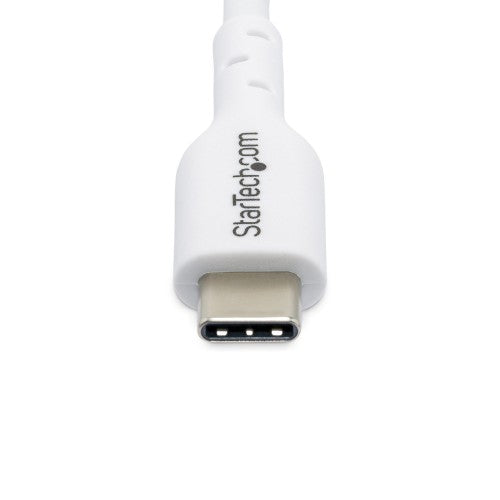 StarTech.com 3m (9.8ft) White USB-C Charging Cable, USB C Cable, USB 2.0 Type-C Laptop Charger Cord, 60W 3A Power Delivery, TPE Jacket, USB-C Data Transfer Cable, M/M