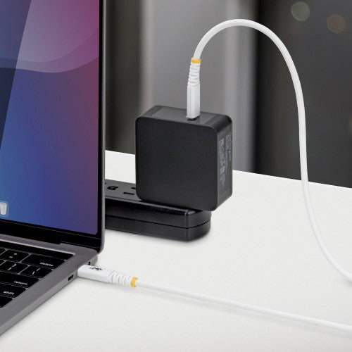 StarTech.com 1m (3ft) USB-C Charging Cable, Durable and Ultra-Flexible, 240W (5A) PD EPR, USB 2.0 Laptop Charger Cable, USB-IF Certified, Rugged USB-C Charging Cord - White