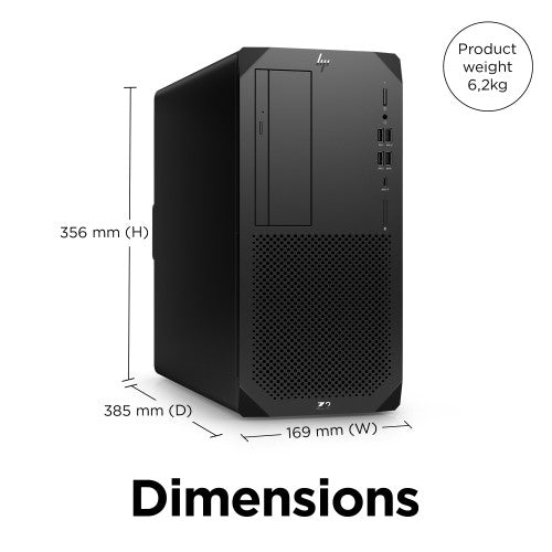 HP Z2 G9 Intel® Core™ i9 i9-14900K 64 GB DDR5-SDRAM 2 TB SSD NVIDIA RTX 4500 Ada Windows 11 Pro Tower Workstation AI Workstation Black