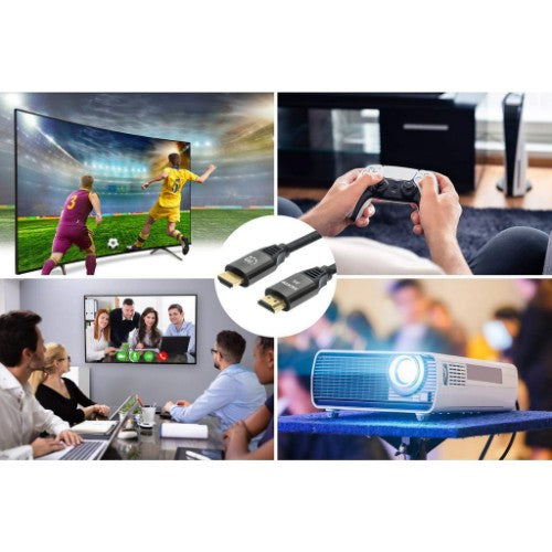 Manhattan HDMI 8K@60Hz Cable with Ethernet, 3m, Certified, Suitable for ALL 8K, 4K & 1080p/HD uses - when upgrading now or have it ready for when you need it, Male to Male, Black, 4K@120Hz, Lifetime Warranty, Ultra High Speed