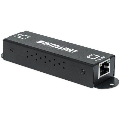 Intellinet Gigabit High-Power PoE+ Extender Repeater, IEEE 802.3at/af Power over Ethernet (PoE+/PoE), metal