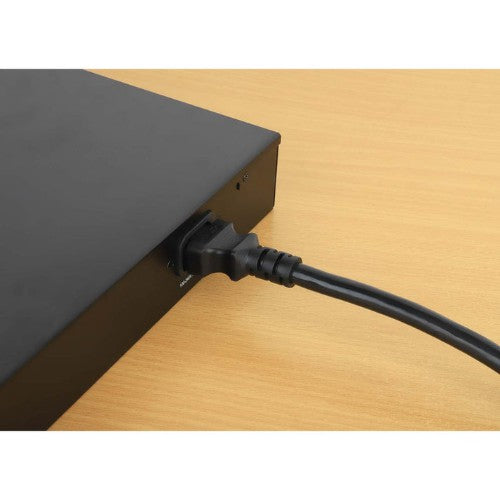 Manhattan Power Cord/Cable, C14 Male to C13 Female (kettle lead), Monitor to CPU, 3m, 10A, Black, Lead, Lifetime Warranty