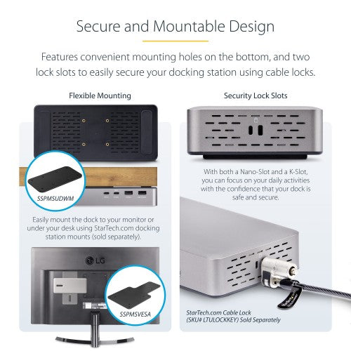 StarTech.com Dual-Monitor USB4 Docking Station, Dual 4K 120Hz or Single 8K 60Hz HDMI, 100W Laptop Charging, 2.5GbE, USB-C Multi-Monitor Dock, Driverless