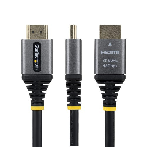 StarTech.com 1ft (30cm) Certified Ultra High Speed HDMI Cable, 8K 60Hz/4K 120Hz, HDMI 2.1 Cable with HDR10+ / eARC, 48Gbps, 8K HDMI Cord for Monitor/TV/Display, Flexible TPE Jacket