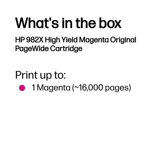 HP T0B28A/982X Ink cartridge magenta, 16K pages ISO/IEC 24711 116ml for HP PageWide 765
