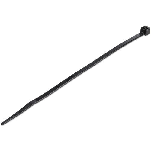 StarTech.com 100-Pack 6"(15cm) Cable Ties - 1/8"(3.6mm) wide, 1-3/8"(39mm) Bundle Diameter, 40lb(18kg) Tensile Strength, Nylon Self Locking Zip Ties with Curved Tip, UL Listed, Black - TAA
