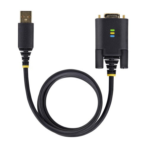 StarTech.com 6.6ft (2m) USB to Serial Adapter Cable, COM Retention, Interchangeable Screws/Nuts, USB-A to DB9 RS232, FTDI IC, ESD Protection, Windows/macOS/Linux
