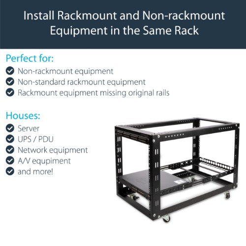 StarTech.com 1U Universal Server Rack Rails, Adjustable Depth Server Mounting Rails, 19inch Rack Mount Rails