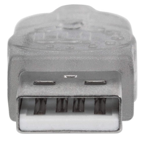 Manhattan USB-A to USB-A Extension Cable, 3m, Male to Female, Translucent Silver, 480 Mbps (USB 2.0), Hi-Speed USB, Lifetime Warranty, Equivalent to USBEXTAA10BK (except colour).