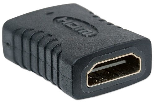 Manhattan HDMI Straight Coupler/Connector, 4K@60Hz, Suitable for ALL 4K & 1080p uses, Connect HDMI cables up to 5m on each side, Black, Female/Female, Ultra HD 4k x 2k,Lifetime Warranty,Fully Shielded,Gold Plated Contacts,Premium High Speed. Equivalent to