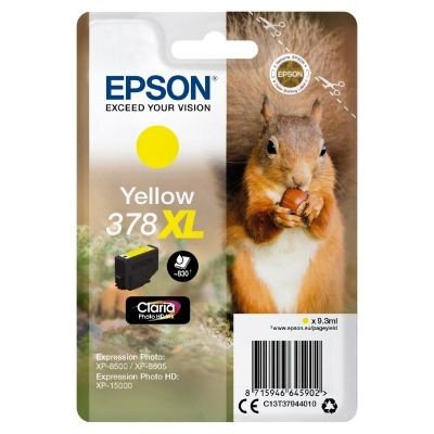 Epson C13T37944010/378XL Ink cartridge yellow high-capacity, 830 pages 9,3ml for Epson XP 15000/8000