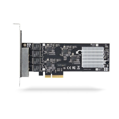 StarTech.com 4-Port 2.5Gbps NBASE-T PCIe Network Card, Intel I225-V, Quad-Port Computer Network Card, Multi-Gigabit NIC, PCI Express Server LAN Card, Desktop Ethernet Interface