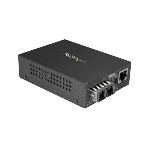 StarTech.com Multi-Mode (MM) SC Fiber Media Converter for 10/100/1000 Networks, Standalone Gigabit Ethernet to SC Fiber Converter, 850nm, 550m - TAA
