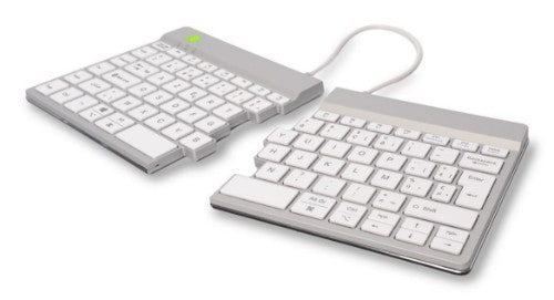 R-Go Tools Ergonomic keyboard R-Go Split Break with break software, ergonomic split keyboard, AZERTY (BE), Bluetooth, white