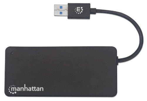 Manhattan USB-A 3-Port Hub with Card Reader, 3x USB-A ports, 5 Gbps (USB 3.2 Gen1 aka USB 3.0), SD, MicroSD, MMC and Memory Stick; Bus Power, SuperSpeed USB, Black, Three Year Warranty