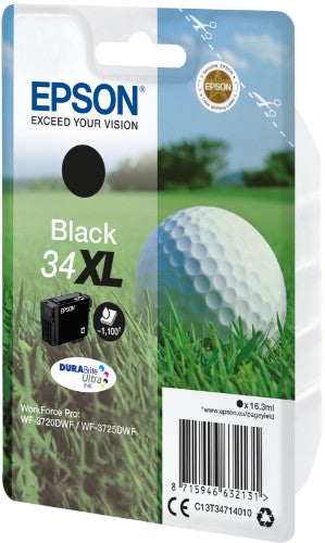 Epson C13T34714010/34XL Ink cartridge black high-capacity, 1.1K pages 16,3ml for Epson WF-3720