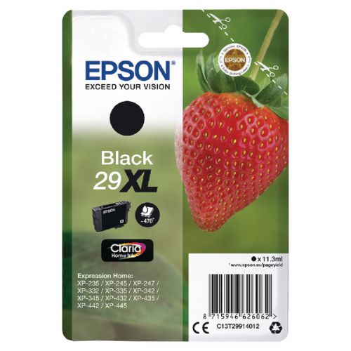 Epson C13T29914012/29XL Ink cartridge black high-capacity, 470 pages ISO/IEC 19752 11,3ml for Epson XP 235/335