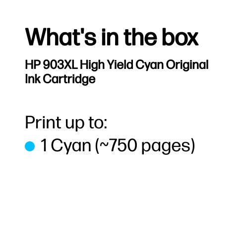 HP T6M03AE/903XL Ink cartridge cyan high-capacity, 750 pages 8.5ml for HP OfficeJet Pro 6860/6950