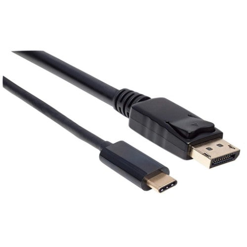 Manhattan USB-C to DisplayPort Cable, 4K@60Hz, 2m, Male to Male, Black, Not Bi-Directional, Three Year Warranty, Equivalent to CDP2DP2MBD