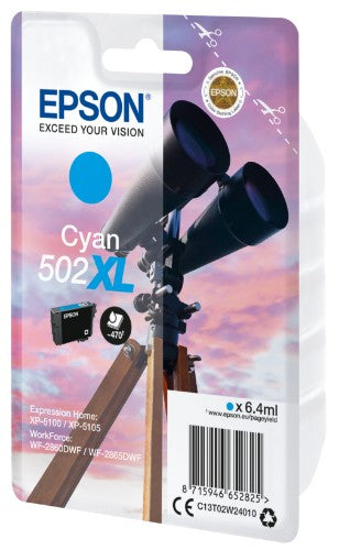 Epson C13T02W24010/502XL Ink cartridge cyan high-capacity, 470 pages 6,4ml for Epson XP 5100