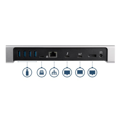 StarTech.com Thunderbolt 3 Dock - Dual Monitor 4K 60Hz TB3 Laptop Docking Station with DisplayPort - 85W Power Delivery Charging - 6-Port USB 3.0 Hub, SD 4.0, GbE, Audio - Windows & Mac