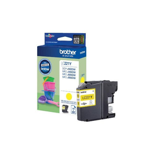 Brother LC-221Y Ink cartridge yellow, 260 pages ISO/IEC 24711 3,9ml for Brother DCP-J 562