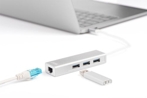 Digitus USB Type-C™ 3-Port Hub + Gigabit Ethernet